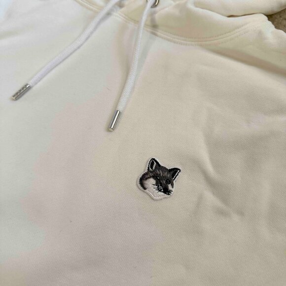 White Maison Kitsune Fox Head Hoodie XS - Picture 4 of 5